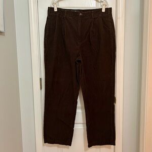 LIKE NEW VINTAGE Brown Corduroy Pleated Trousers.